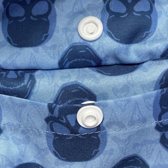 PETER MILLAR Seaside Swim Trunks Skull & Shark Tooth Print Mens Sz M Blue Beach - Picture 7 of 10